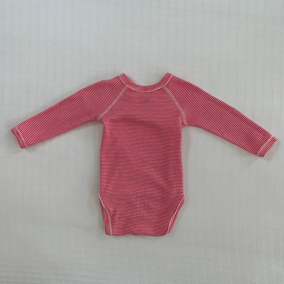 Petit Bateau Pink Stripe Kimono Onesie Bodysuit Size 6m 67 cm French Feminine - Picture 2 of 6
